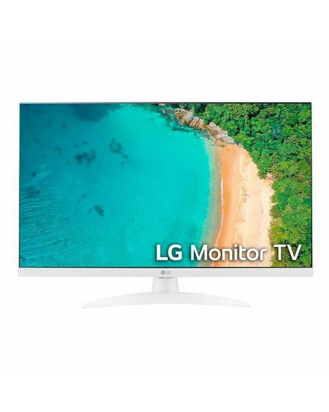 LG Smart TV 27-inch Full HD LED screen, sleek black electronic TV for home entertainment and video viewing.