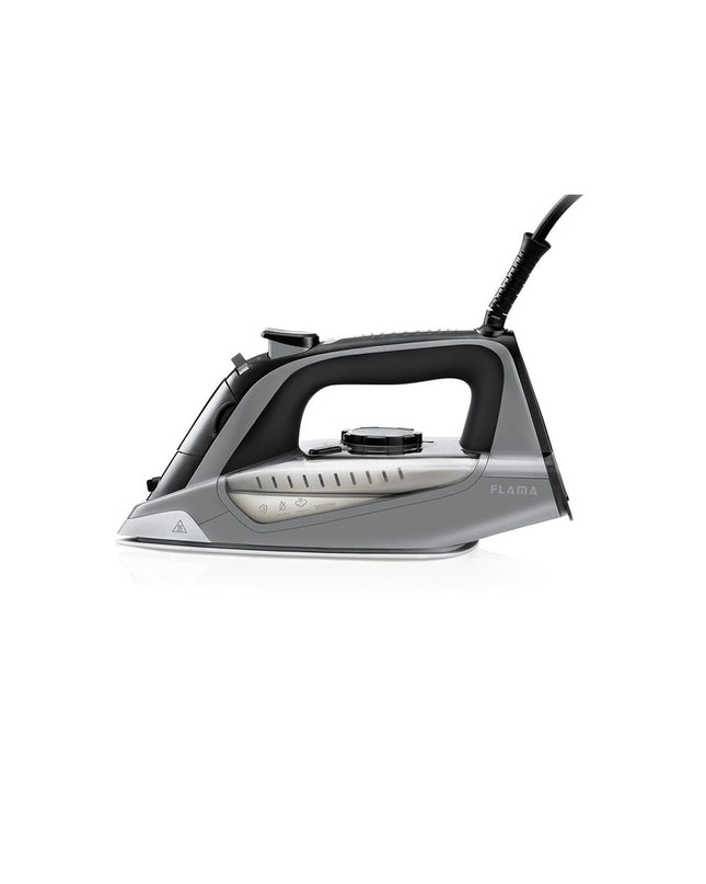 Flama 5396FL steam iron with ergonomic handle and water tank, designed for home clothing ironing and steaming.