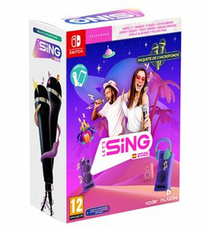 Nintendo LETS SING 2025 Switch video game for electronic plug & play game console, featuring colorful game cover art.