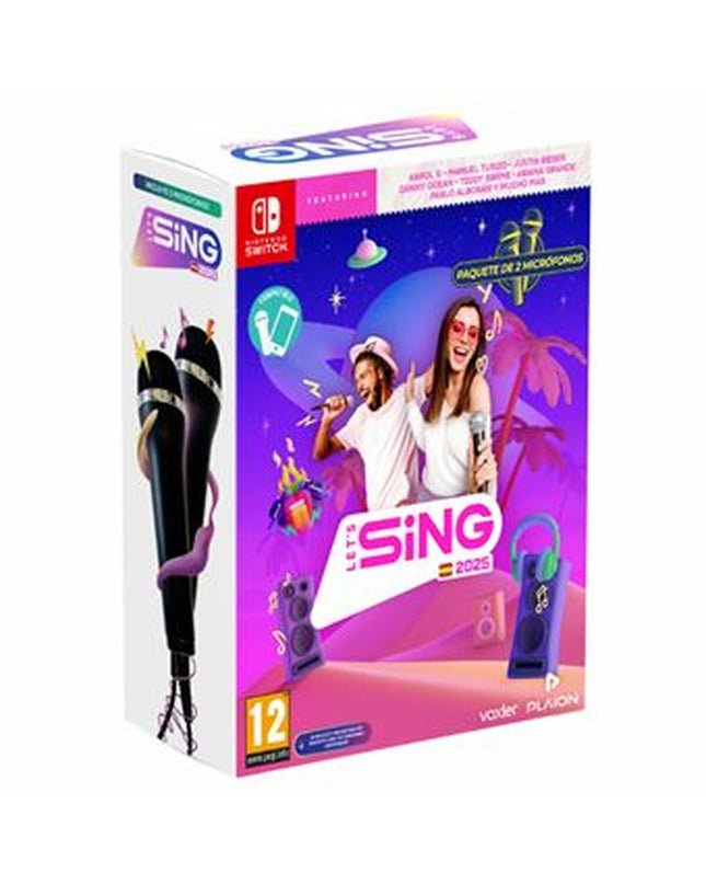 Nintendo LETS SING 2025 Switch video game for electronic plug & play game console, featuring colorful game cover art.