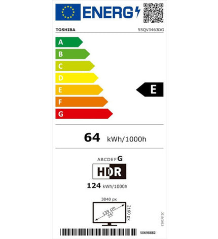 Toshiba 55-inch QLED 4K Ultra HD Smart TV displaying vibrant images in a modern living room setting