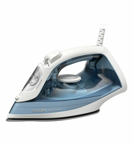 Philips DST2010/20 2000W steam iron with sleek design and adjustable temperature dial, suitable for home ironing.