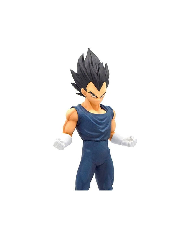 Banpresto Vegeta action figure from Dragon Ball, detailed toy with vibrant colors, standing pose, collectible anime character.