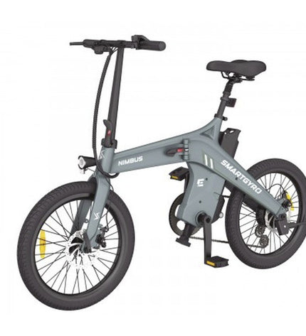 Smartgyro Nimbus 20 electric bike in black with 20-inch wheels, 350W motor, and 10,000mAh battery, designed for sport and outdoor riding