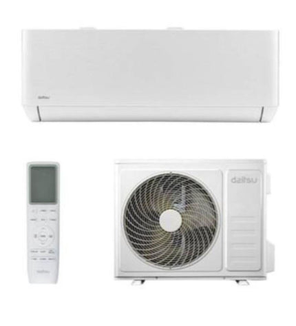 Daitsu portable air conditioner DS18KTP6 with 5100W cooling power, displaying vents and control panel in a home setting.