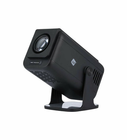 NK Projector NK TV350002 for home cinema, displaying a bright image on a wall in a modern living room setting.