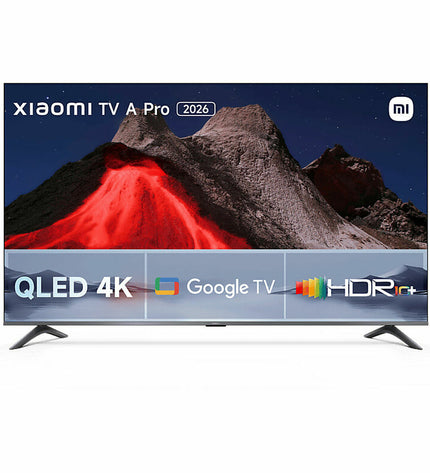 Xiaomi 65-inch A PRO 2026 4K Ultra HD QLED smart TV displaying vibrant images in a modern living room setting