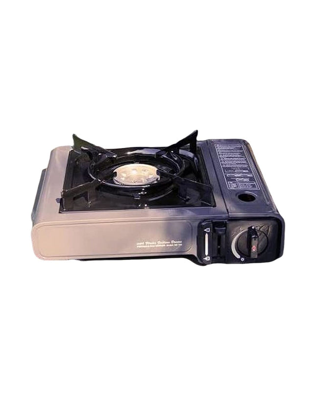 Open Norte gasfornuis Open Norte BS102 outdoor camping stove with multiple burners and control knobs, suitable for outdoor cooking.