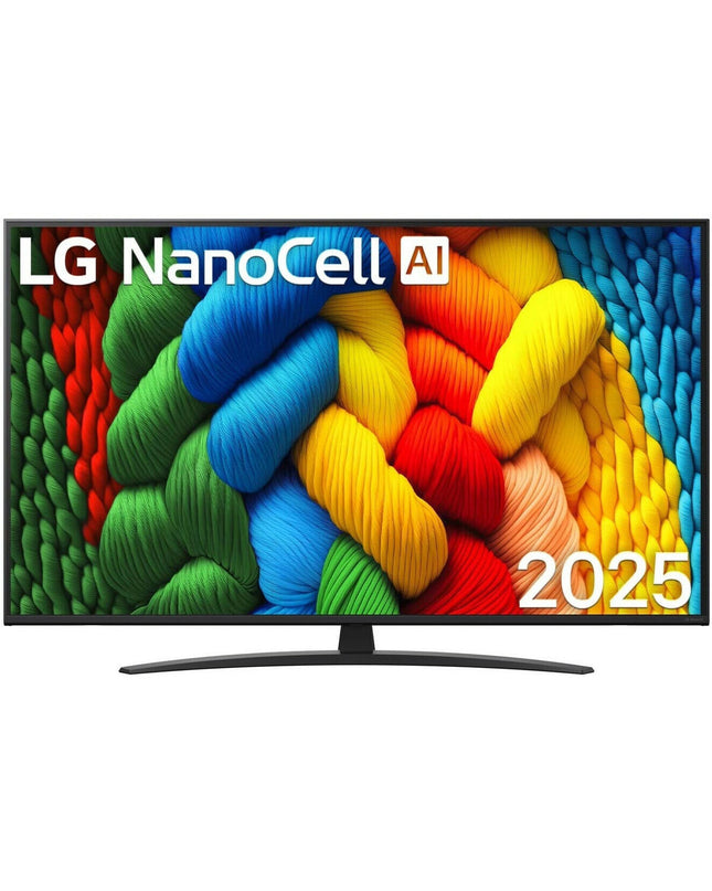 LG 55NANO81A6A 4K Ultra HD LED Smart TV displaying vibrant screen with sleek black bezel and thin profile.