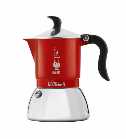 Bialetti Fiammetta inductie Italiaanse koffiepot in rood aluminium, 4 kopjes, geschikt voor huis en koken, koffie en thee