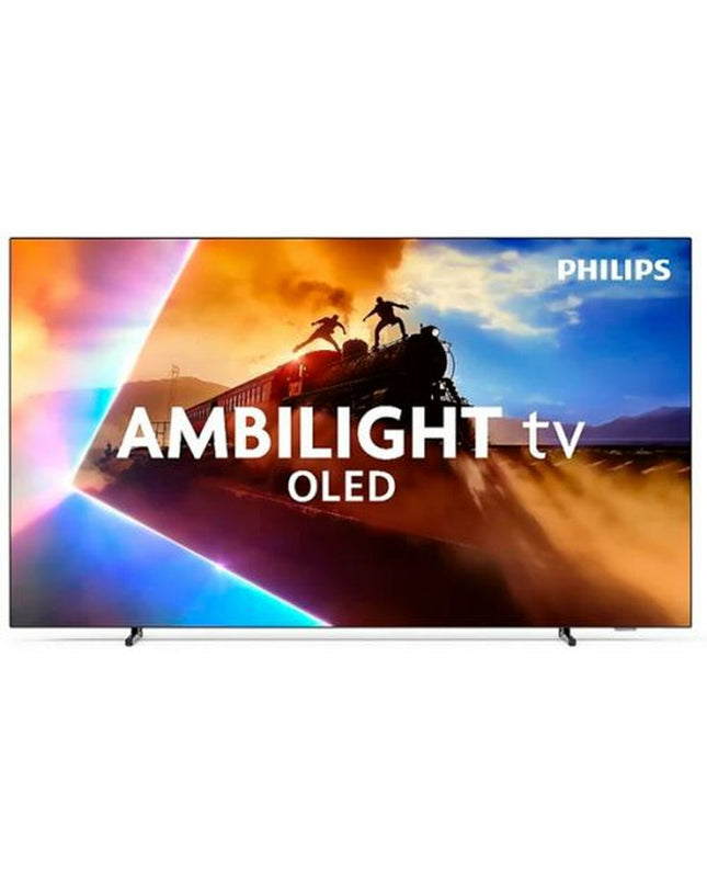 Philips 65-inch OLED 4K Ultra HD Smart TV with Ambilight, DVB-T2, DVB-S2, and NVIDIA G-SYNC for immersive home entertainment.