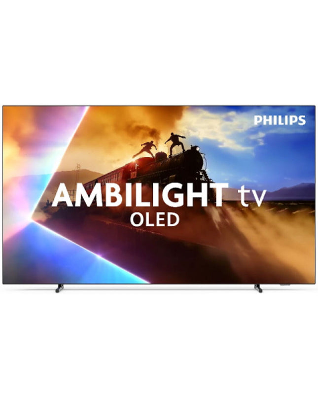 Philips 77OLED770 UHD Smart TV with Ambilight and OLED display, featuring NVIDIA G-SYNC for immersive home cinema viewing.