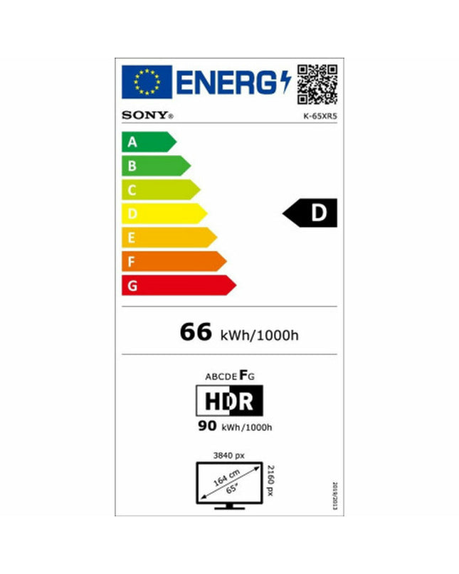 Sony K65XR55B 65-inch 4K Ultra HD ULED smart TV with HDR, WiFi, Miracast, DVB-T2, DVB-S2, and Google Assistant.
