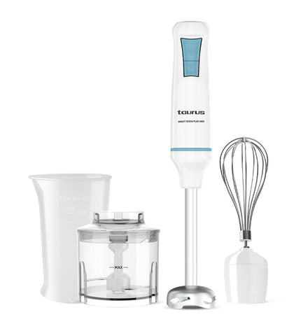 Taurus ROBOT 1000 PLUX Wit hand blender with stainless steel blending shaft and control buttons, ideal for kitchen use