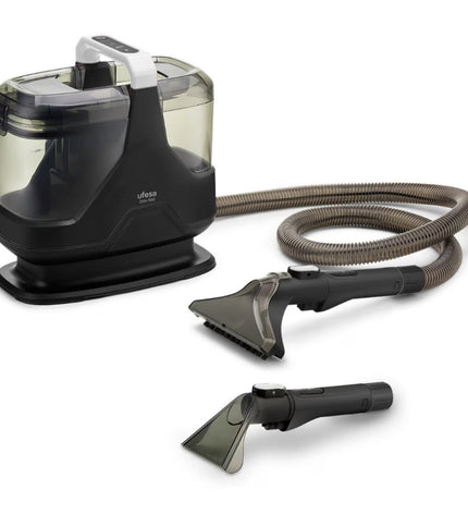 UFESA upholstery and carpet vacuum cleaner with 600W power, compact design, suitable for home cleaning of furniture and carpets.