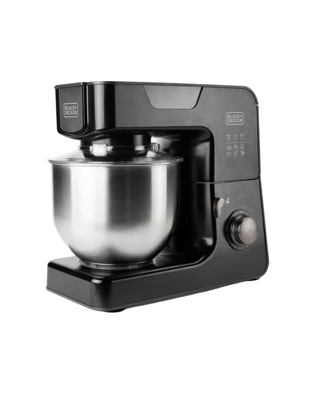 Black & Decker voedselverwerker in zwart, 1000W, 5,2L, compact keukenapparaat voor hakken en mengen.