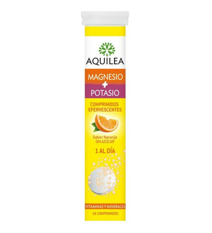 Aquilea voedingssupplement box with 14 units, featuring vitamin and mineral supplement packaging for health and personal care.