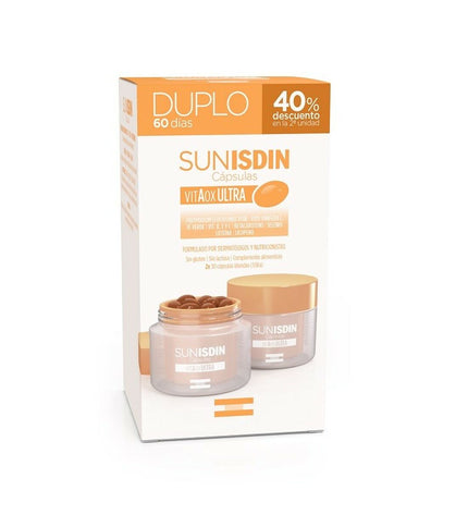 Isdin Sunisdin health supplement capsules in a blister pack, 30-count, for vitamins and minerals in personal care.