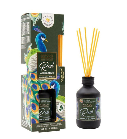 La Casa de los Aromas Parfum Sticks Oranje Amber in a 100 ml bottle, decorative home fragrance with orange and amber scent
