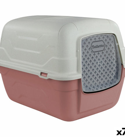 Set of seven Georplast plastic cat litter boxes, 52x40x40 cm, designed for easy cleaning and feline comfort.