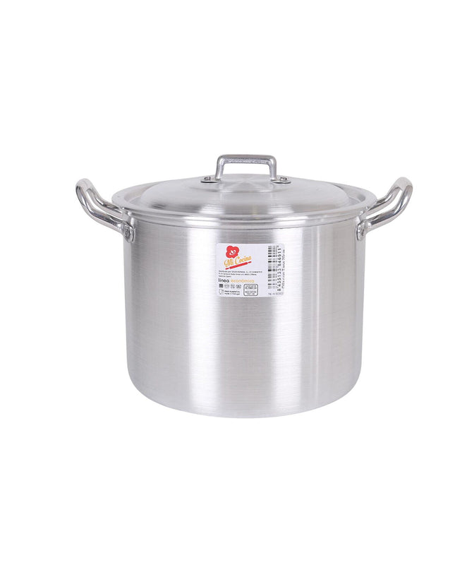 Set of eight BigBuy Cooking aluminium casserole pans with lids, 27x22x20 cm, ideal for home cooking and kitchen use.