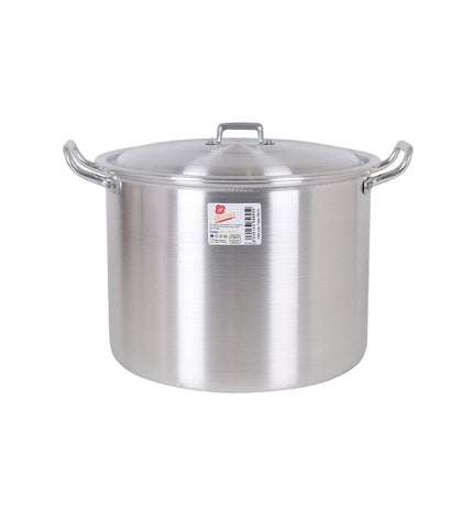 Pair of BigBuy Cooking aluminium casserole pans with lids, 36x30x26 cm, suitable for home cooking and kitchen use.