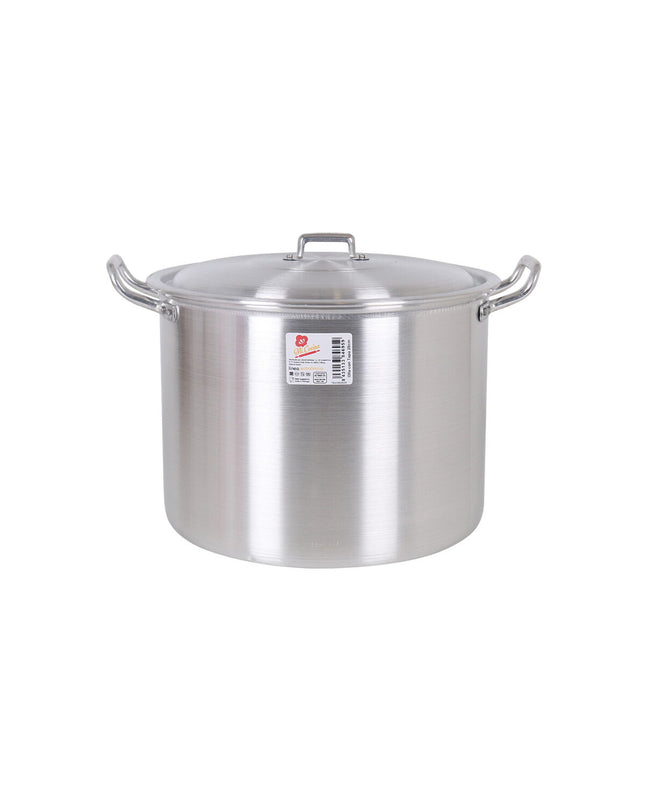 Pair of BigBuy Cooking aluminium casserole pans with lids, 36x30x26 cm, suitable for home cooking and kitchen use.