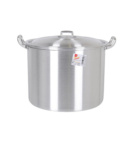 Two BigBuy Cooking aluminum casserole pans with lids, measuring 39x33x27 cm, shown without background for kitchen use.