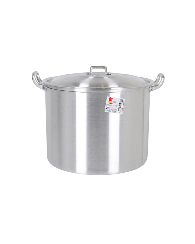 Two BigBuy Cooking aluminum casserole pans with lids, measuring 39x33x27 cm, shown without background for kitchen use.