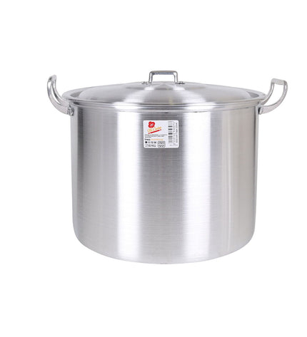 Two aluminium casserole pans with lids from BigBuy Cooking, measuring 41x33x29 cm, ideal for home cooking and kitchen use.
