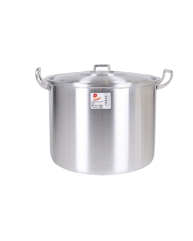 Two aluminium casserole pans with lids from BigBuy Cooking, measuring 41x33x29 cm, ideal for home cooking and kitchen use.