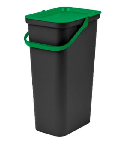 Set of four Tontarelli Moda Groen 38L recycling bins for home organization, featuring a sleek design for kitchen and storage use.