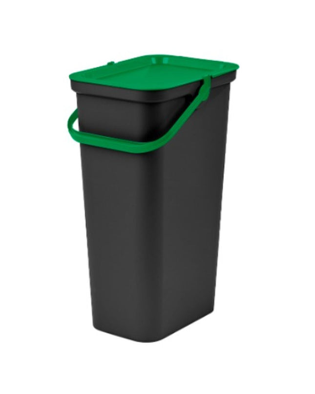 Set of four Tontarelli Moda Groen 38L recycling bins for home organization, featuring a sleek design for kitchen and storage use.