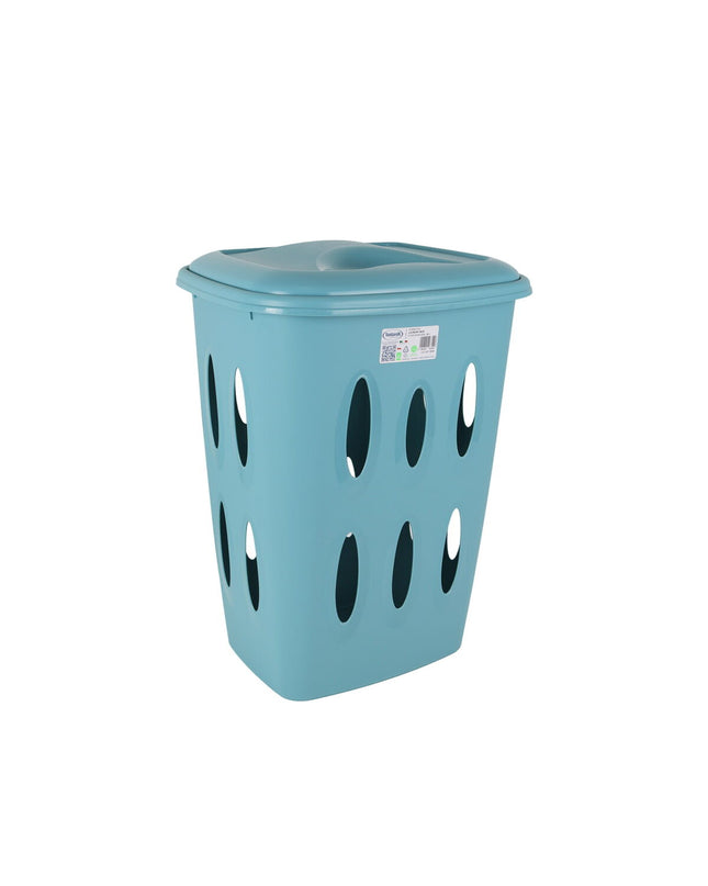 Set of 12 Tontarelli blue laundry baskets, 41x33.2x54.5 cm, for home organization and storage.