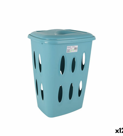 Blue Tontarelli laundry baskets, 41 x 33.2 x 54.5 cm, set of 12, for home storage and organization.