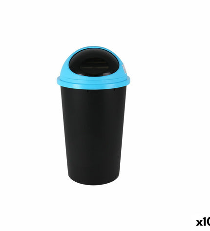 Set of 10 small blue Tontarelli hoop waste containers, 25L capacity, for home organization and kitchen storage.