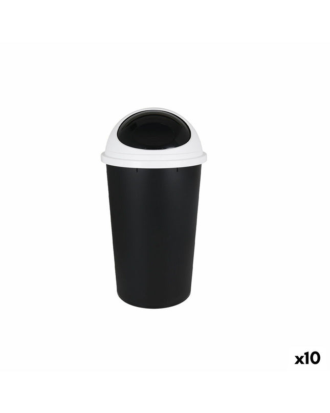 Set of 10 small Tontarelli waste bins with 25L capacity, white hoop design for household storage and organization.