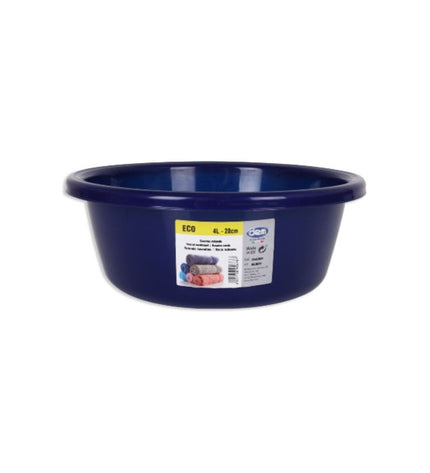 Blue circular Dem Waskom Dem Eco 28x28x11 cm kitchen storage bowl with 4L capacity, ideal for household organization and cooking.