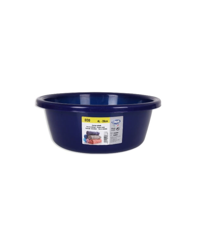 Blue circular Dem Waskom Dem Eco 28x28x11 cm kitchen storage bowl with 4L capacity, ideal for household organization and cooking.