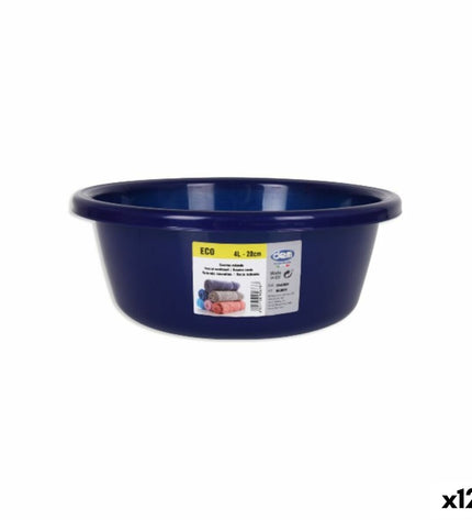Blue circular Dem Waskom Dem Eco 28x28x11 cm with 4L capacity for household and kitchen storage and organization.