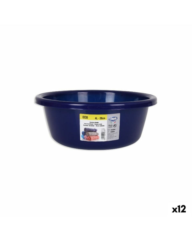 Blue circular Dem Waskom Dem Eco 28x28x11 cm with 4L capacity for household and kitchen storage and organization.