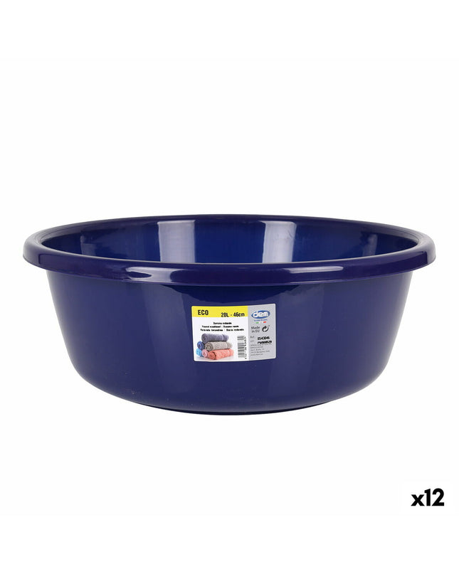 Blue circular washbasin Dem Eco 47x47x16 cm for home and kitchen storage, with a no-background icon design.