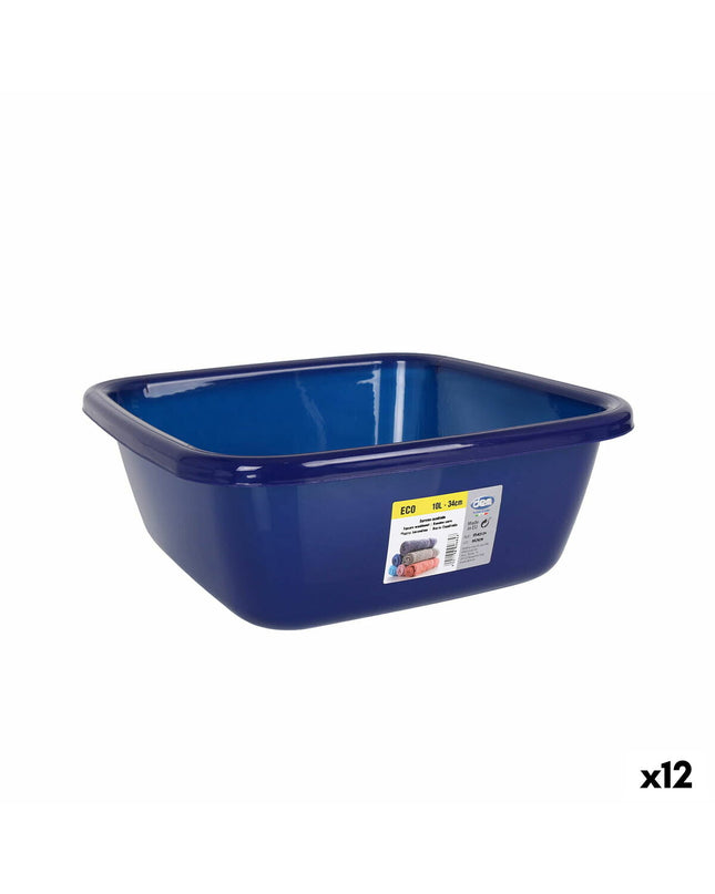Blue Dem Waskom Dem Eco storage bin, 34x34x13 cm, 10L, ideal for home organization and kitchen storage.
