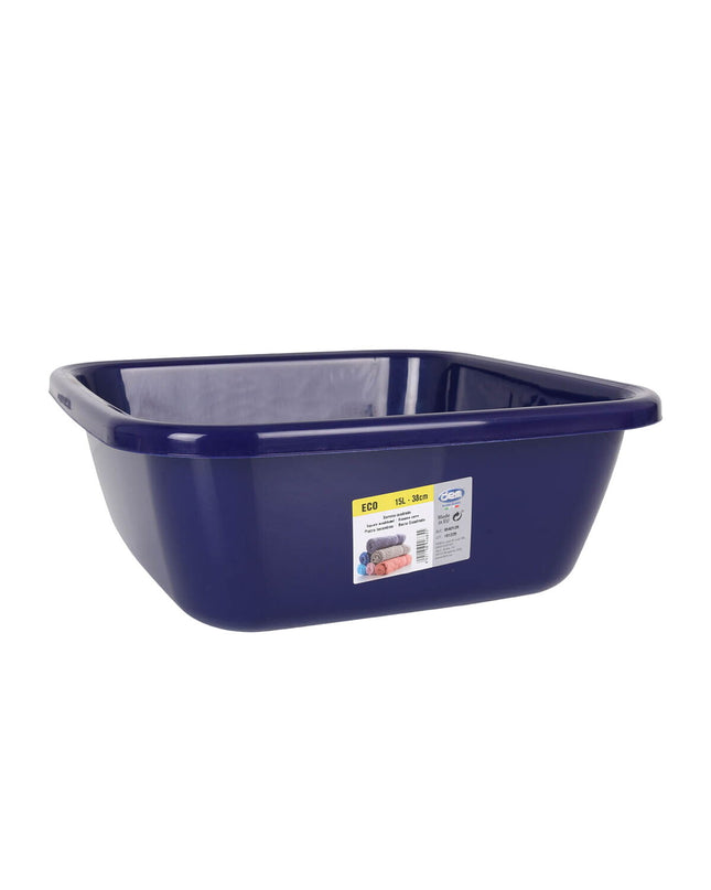 Blue Dem Waskom Dem Eco storage bin, 38x38x15 cm, ideal for home organization and kitchen use.