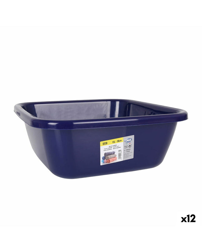 Blue Dem Waskom Dem Eco storage container, 38x38x15 cm, suitable for house and kitchen organization.