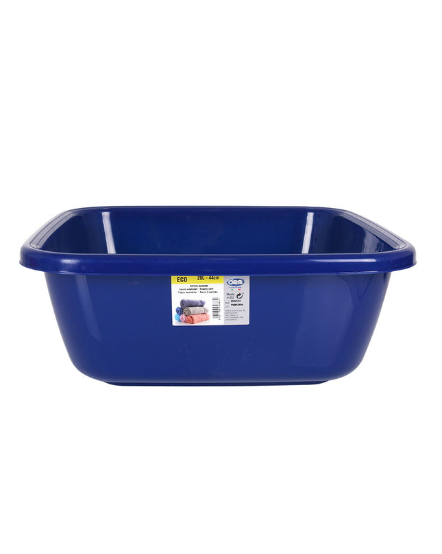 Blue Dem Eco storage bin, 44x44x17 cm, 20L for household organization, with no background and sturdy plastic construction.