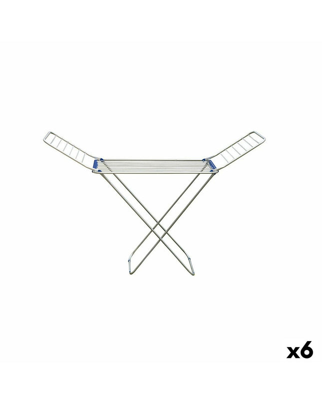 Confortime foldable aluminum clothes drying racks, 132x55x4 cm, set of 6 for household laundry organization and drying.