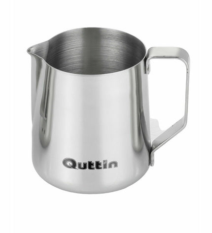 Quttin 600ml ceramic milk jug for kitchen, ideal for coffee and tea, with a sleek, no-background design.