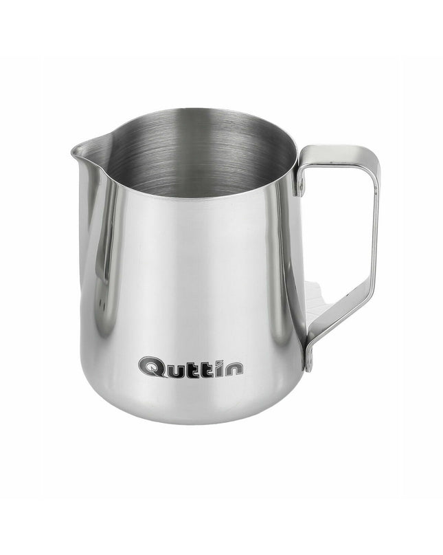 Quttin 600ml ceramic milk jug for kitchen, ideal for coffee and tea, with a sleek, no-background design.