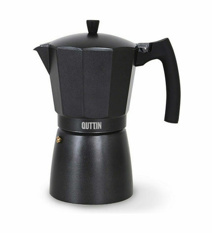 Quttin Italian coffee pot set with 12 cups, perfect for making traditional coffee in a stylish kitchen.